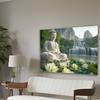 Serene Buddha with Waterfall and Lotus Tapestry  Perfect for Adding Peaceful and Spiritual Style to Any Room Decorfor Home Use