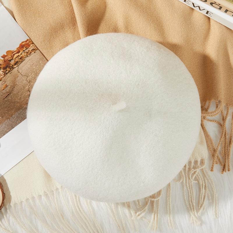 

Берет женский осенне-зимний британский ретро шерстяной берет корейский стиль универсальный японский стиль милый художник шляпа тренд M（56-58cm）