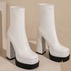 Sexy Platform Women's Ankle Boots Stripper Gothic High Heels Ankle Boot For Women Black White Party Fetish Shoes Large Size 45