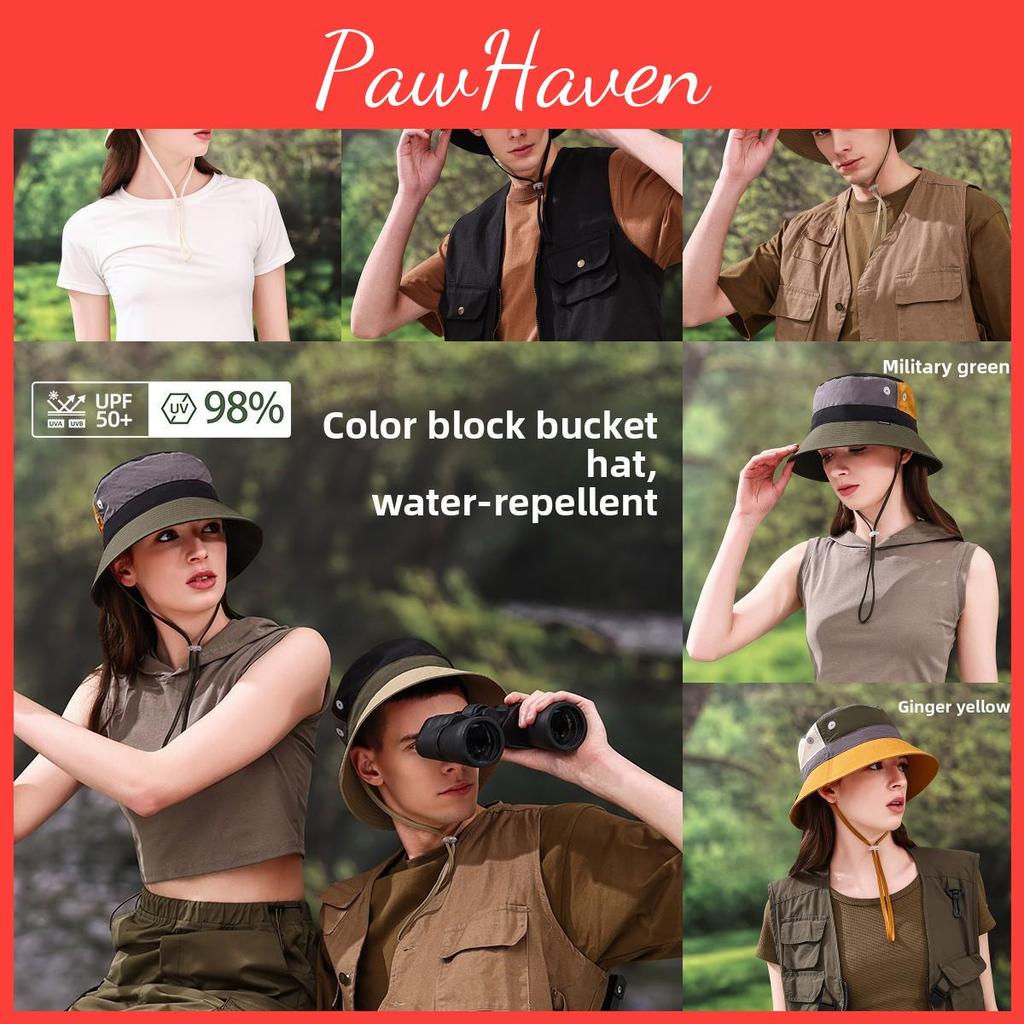 Block Color Fisherman Cap Breathable Nylon Sun Protection Hat For Sports Outdoor