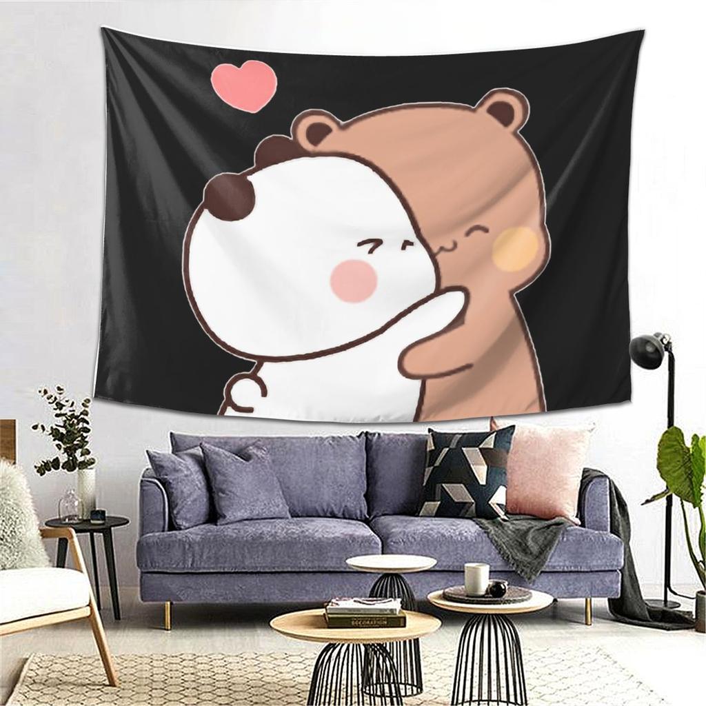 Peach And Goma Bubu Dudu Balloon Tapestry Wall Hanging Aesthetic Home Decoration Tapestries for Dorm Room