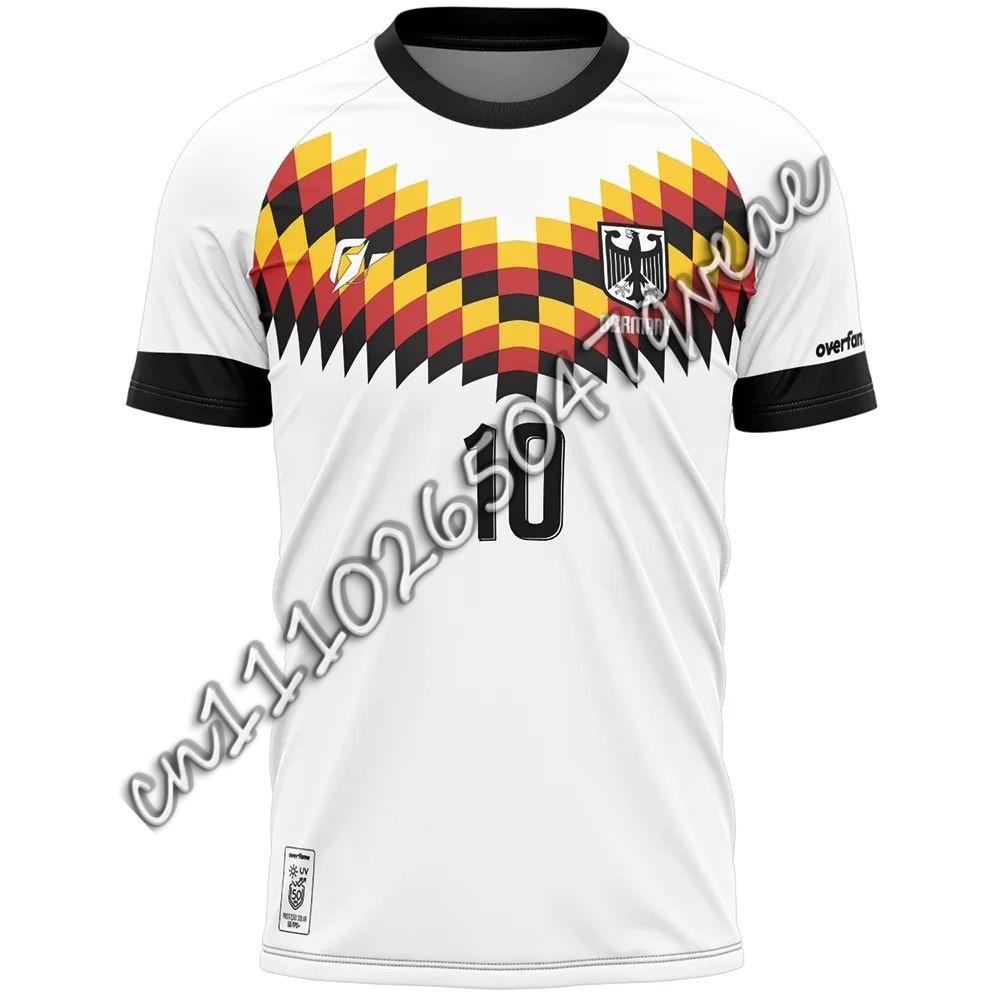 2026 Germany National Team Soccer Jersey - White with Colorful Checkered Pattern #10 Official Team Badge Ideal for Fans S