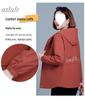 Women's Spring-Autumn Plus Size Hooded Windbreaker - Casual, Stylish, and Age-Reducing for Middle-Aged Women