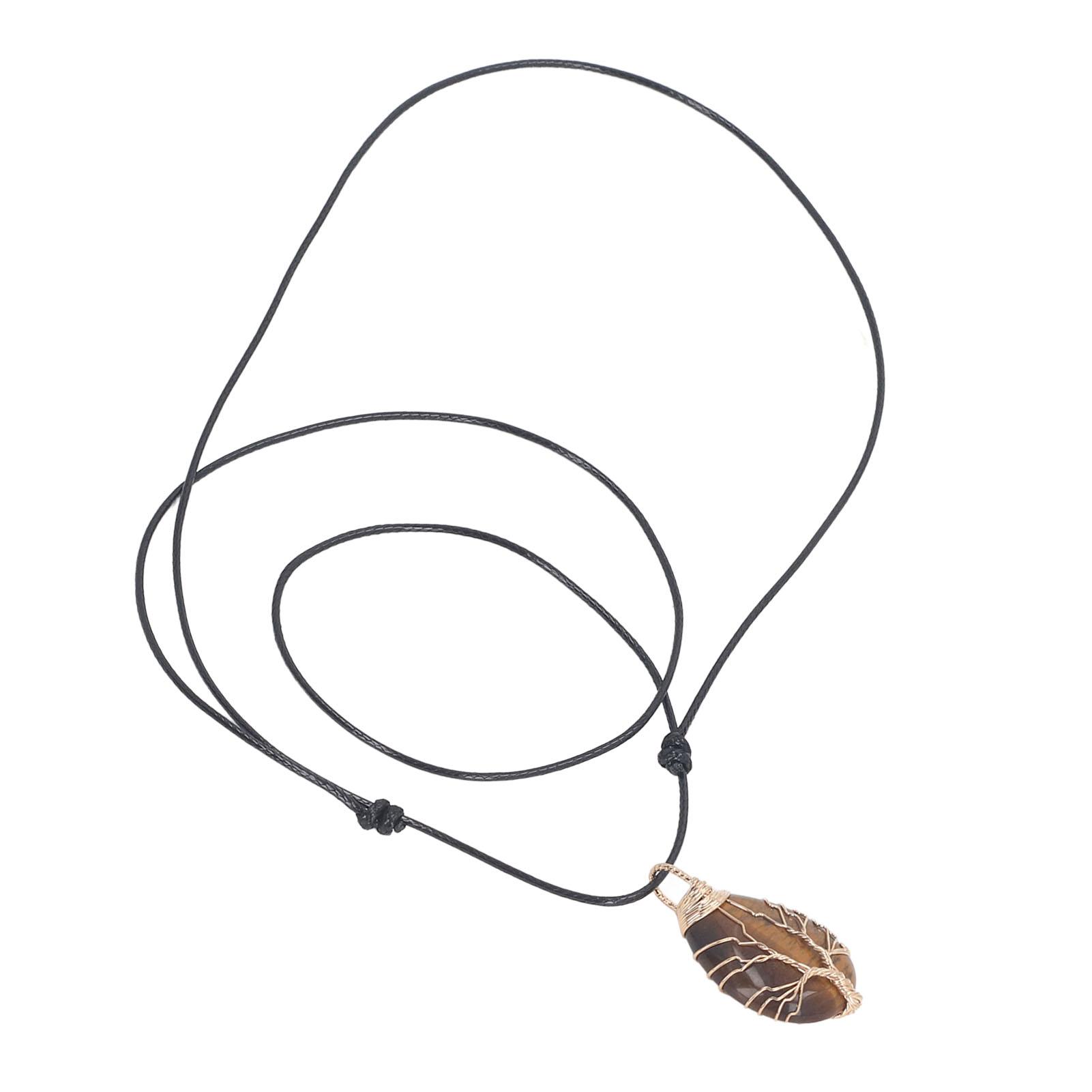 

Целебное ожерелье из кристаллов, обернутое в каплевидную форму, ожерелье с подвеской из кварцевых драгоценных камней