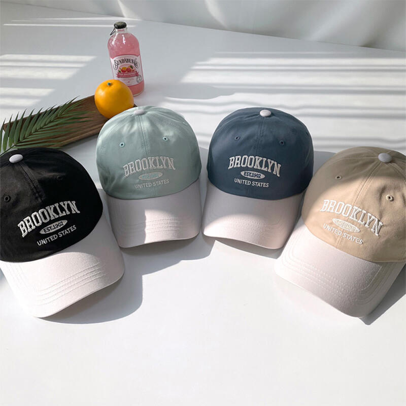 

Dingdaff Two-Tone Ball Cap Daily Wear Soft Hat for Women dark blue