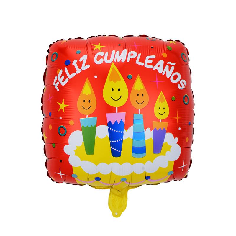 18 Inch Spanish Happy Birthday Round Aluminum Film Balloon Spanish Birthday Party Decoration Balloon
