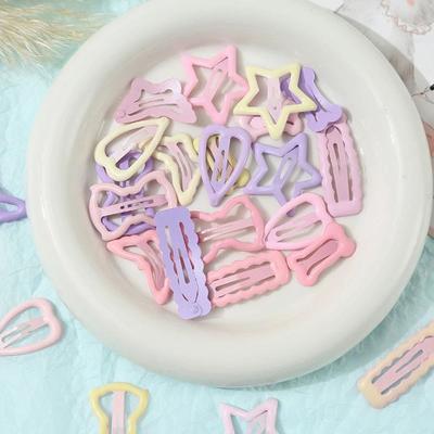10/20/30Pcs Mixed Styles Hairpin Butterfly/Five-pointed Star/Heart Side Bangs Clip  For Baby Girls