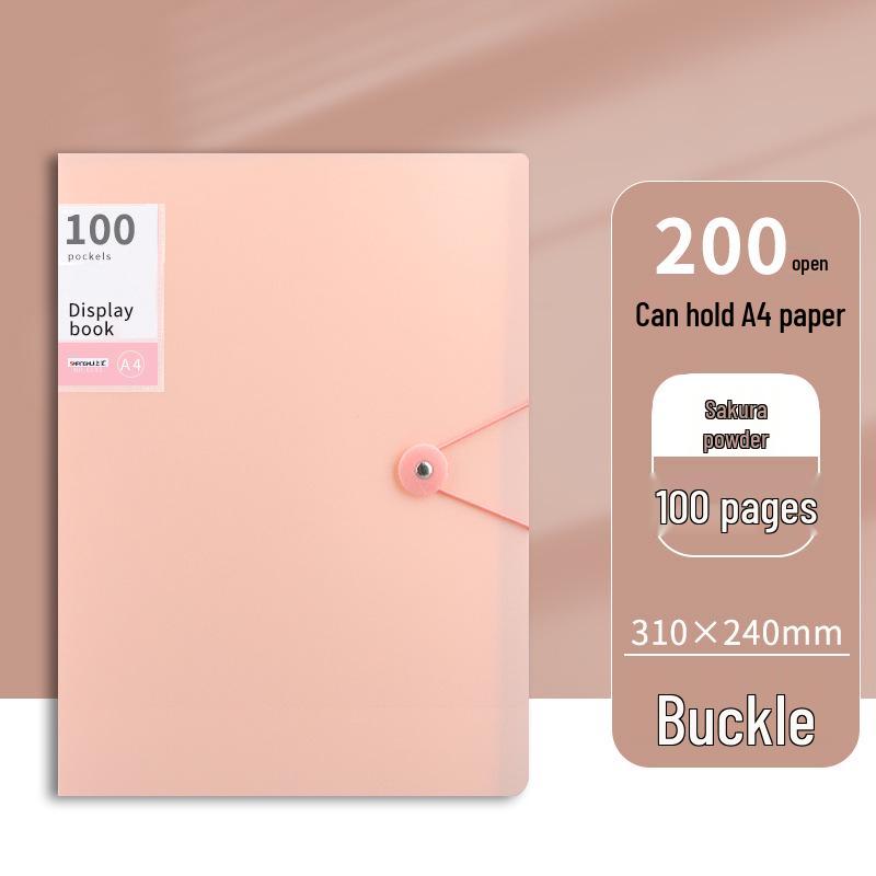 Large Capacity Transparent Snap Fastener Document Folder & Test Paper Storage Binder