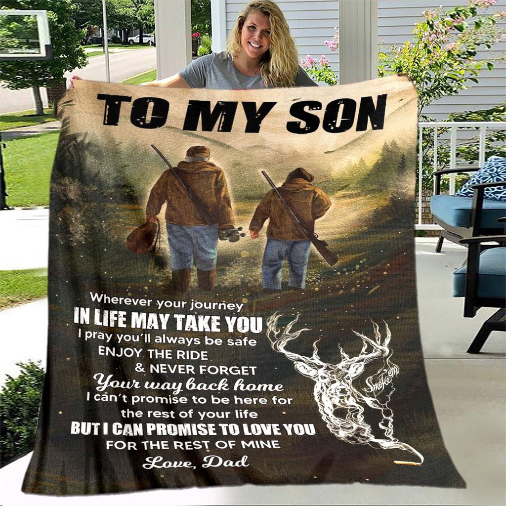 Kızıma Oğlu Mektup Hediye HD Battaniye, Yumuşak Atmak Battaniye Ev Yatak Odası Yatak Kanepe Piknik Seyahat Ofis Kapak Battaniye Çocuklar için