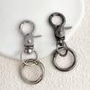 Electroplated Zinc Alloy Spring Buckle Keychain - DIY Openable Round Ring Accessory