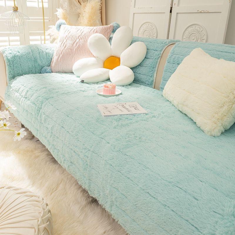 Winter-Ledersofakissen, verdickter Plüsch, rutschfester Bezug, für alle Jahreszeiten, universeller Winter, leichtes Luxus- und Schlichtheitskissen