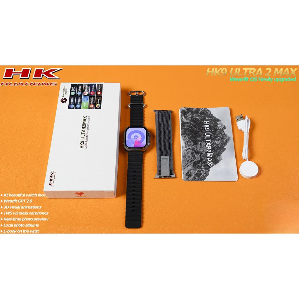 HK9 ULTRA 2 MAX AMOLED Smart Watch Men Women ChatGPT NFC Compass Photo Album Heart Rate Bluetooth Call Sport Smartwatch Upgraded