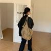 Single Shoulder Leopard Print Large Capacity Backpack Tote Bag Canvas Bag Crossbody Casual Cloth Bag