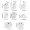 Pack of 8 Stylish Nightlight Animal Figurines Luminous Rabbit Miniatures Figurines Versatile Home Desk Decorations X3UC