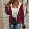 Women's Lined Zip Up Hoodie Long Sleeve Casual Warm Sweatshirt for Winter