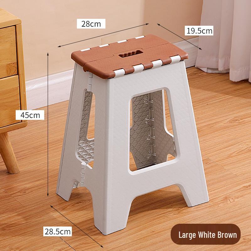 Portable Thickened Plastic Folding Stool for Home, Dining, and Outdoor Use