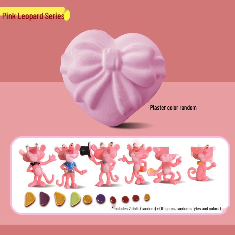 Children s Archaeological Science Toy: Treasure Hunt with Pink Leopard Luminous Gems for Boys & Girls