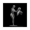 3D Visual Gold Silver Metal Figure Art Statue Canvas Painting Romantic Abstract Posters and Prints Wall Pictures Modern Home Decor for Living Room