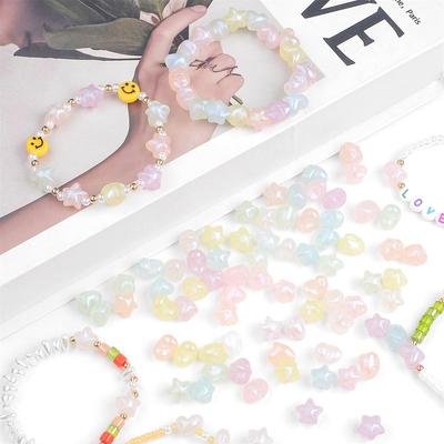 35-50pcs/Bag 11mm Plastic Acrylic Star Heart Charm Beads For Necklace Bracelet DIY Jewelry Making Beads