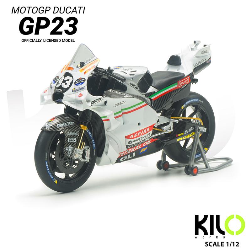 In Stock Kiloworks 1:12 Ducati Pramac Gp23  Motorcycle Simulation Alloy Micro Diecasting Custom Toy Collection Gift Ornament