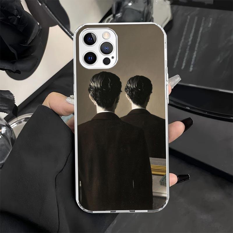 Rene Magritte Art Phone Case for iPhone 11 12 13 Mini 14 15 Plus 16 Pro Max 17 Air 16E 7 8 SE 17ProMax Soft Fundas Cover 11 12 1