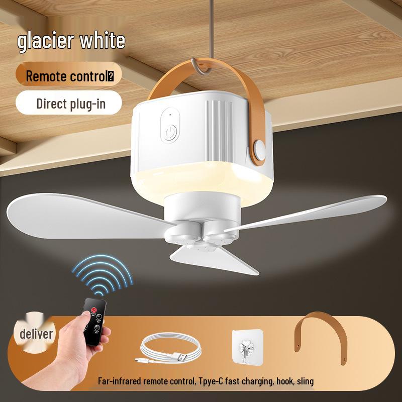 Portable Multi-Functional Ceiling Fan: Rechargeable & Remote-Controlled, Ideal for Camping & Wall/Desktop Mounting