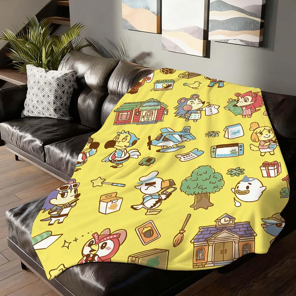 Cartoon Game A-Animal C-Crossing Blanket Soft and Skin Friendly For Couch Bed Napping Bedspread All Seasons Comforter
