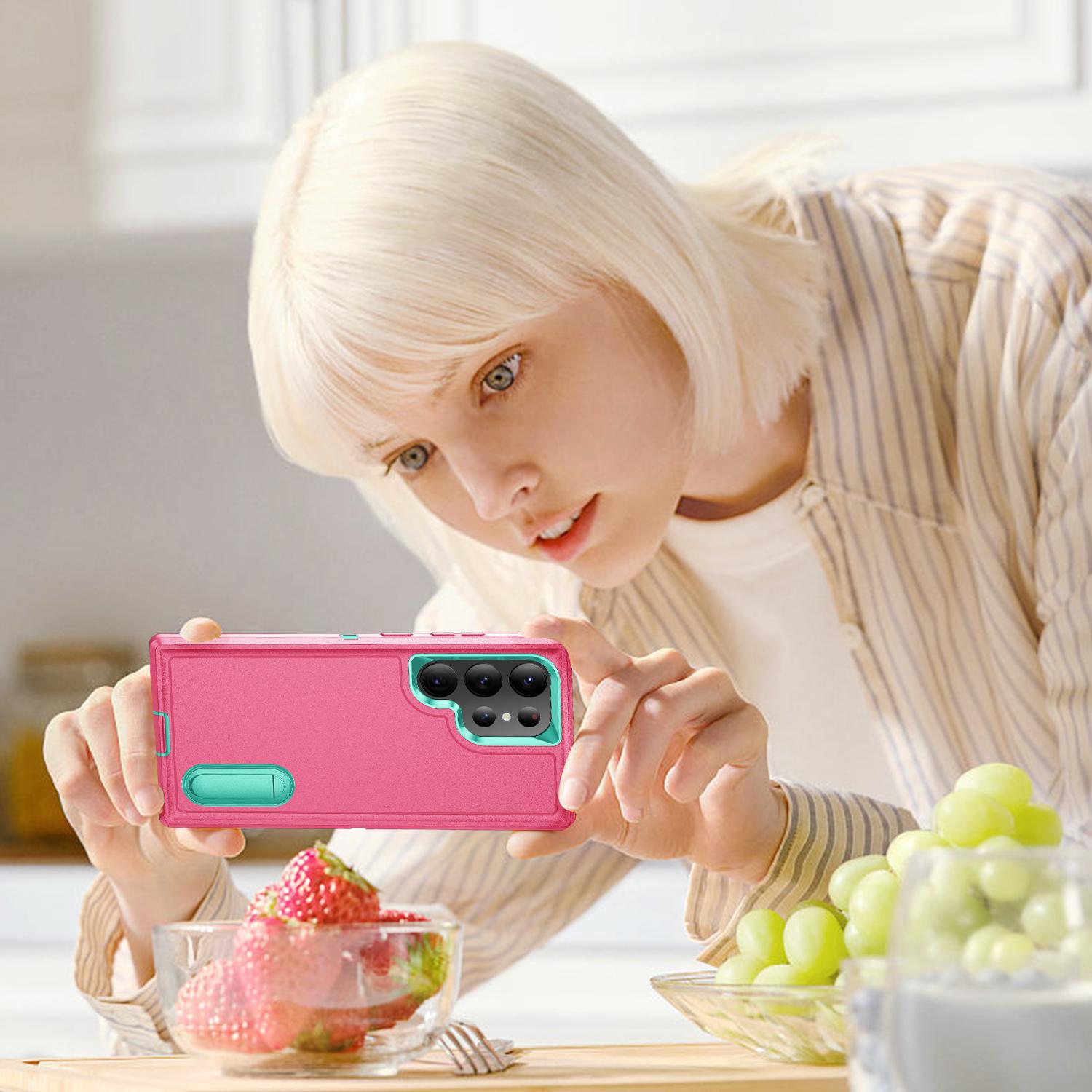 

Прочный защитный чехол без отпечатков пальцев для Samsung Galaxy S23 Ultra S22 Plus A54 A04S S 22 23 A53 A13 A14, аксессуары для мобильных телефонов Samsung S23 ultra розы красного