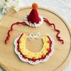 Cute Cat Birthday Hat Handmade Dress Up Dog Neck Set Pet Birthday Party Photo Decoration Dog Accessories for Small Dogs Puppy