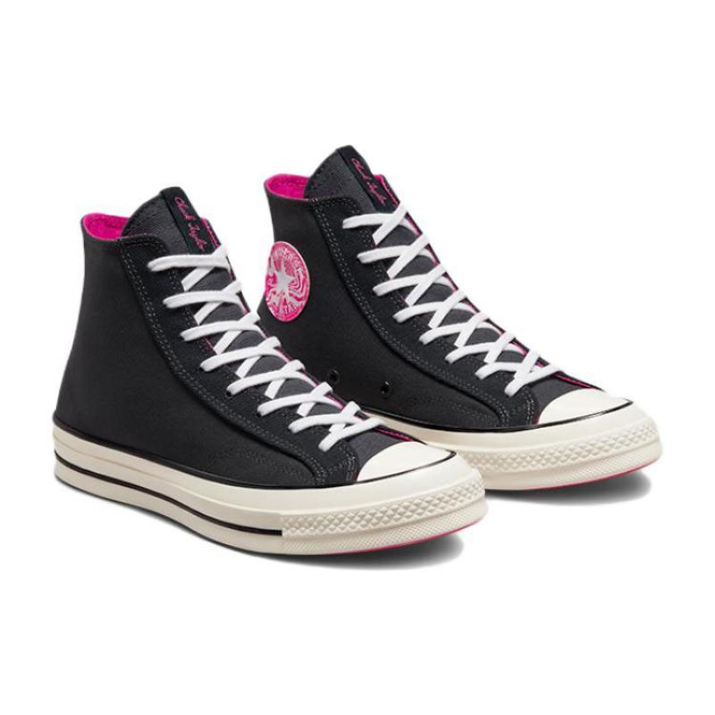 Converse Chuck 70 Wear-Resistant High-Top Canvas Shoes Unisex Black Pink