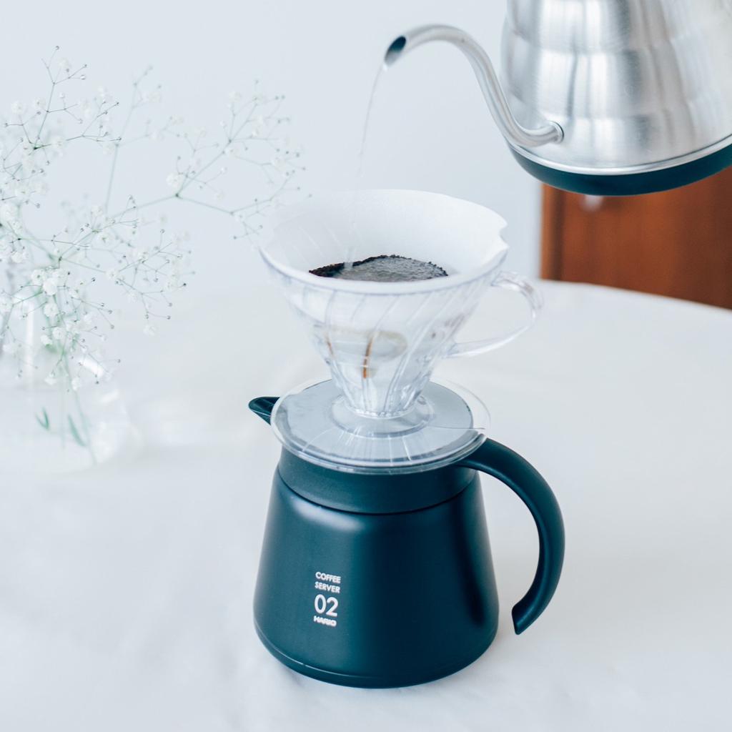 HARIO V60 Insulated Stainless Steel Server, 600ml, Black, VHS-60B