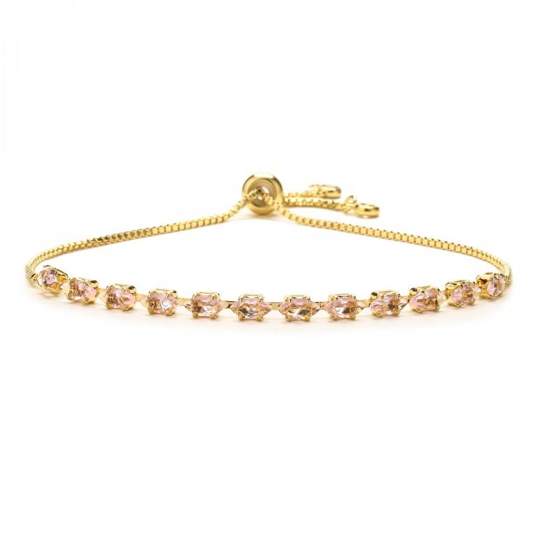 Geometric CZ Crystal Bracelet Women Men Colorful Zirconia Adjustable Chain Jewelry INS Style