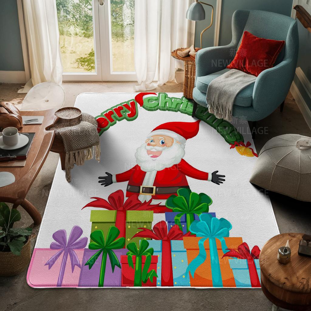 Tapete de entrada da casa Tapete de porta de casa Sala de estar Banho Pé banheiro antiderrapante tapetes de absorção de água banho Feliz Natal inverno