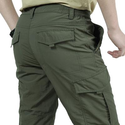 Frühlings- und Sommer-Outdoor-Wanderhose für Herren, dünn, schnelltrocknend, leicht, wandelbar, mit mehreren Taschen, Wanderhose mit Stretch-Angelpassform, Cargohose