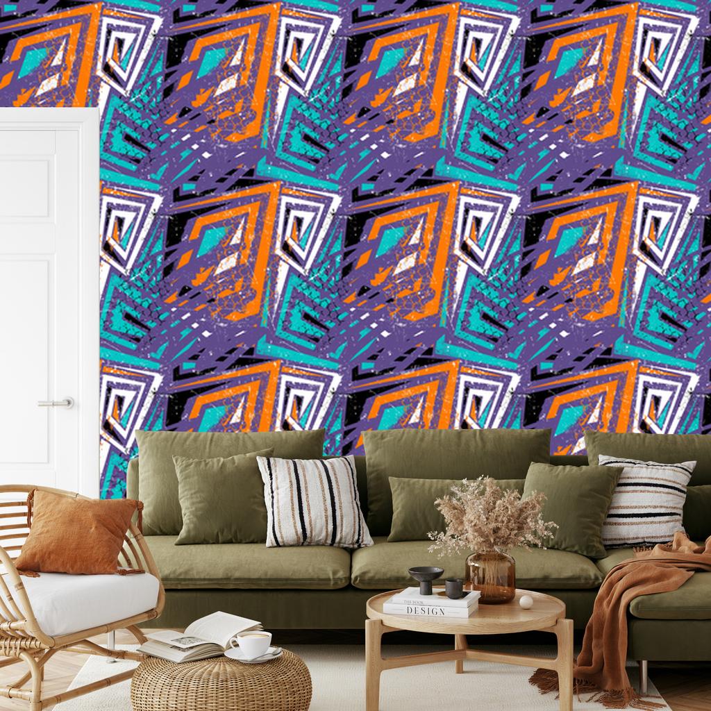 Modern graffiti drawings wallpaper for living room and bedroom 50x1000