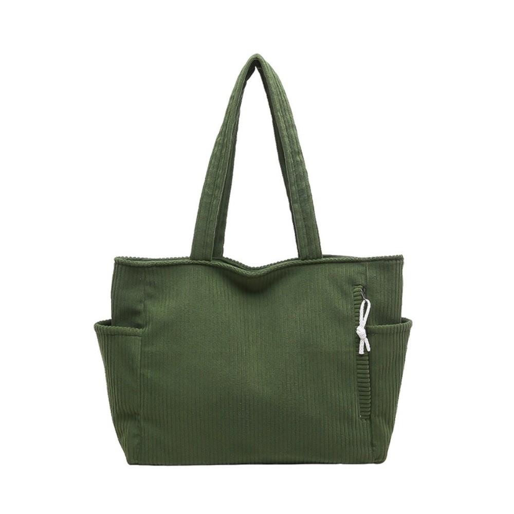Shoulder Strap Leisure Shoulder Bag Solid Color Women Tote Bag Casual Corduroy Handbag  Female