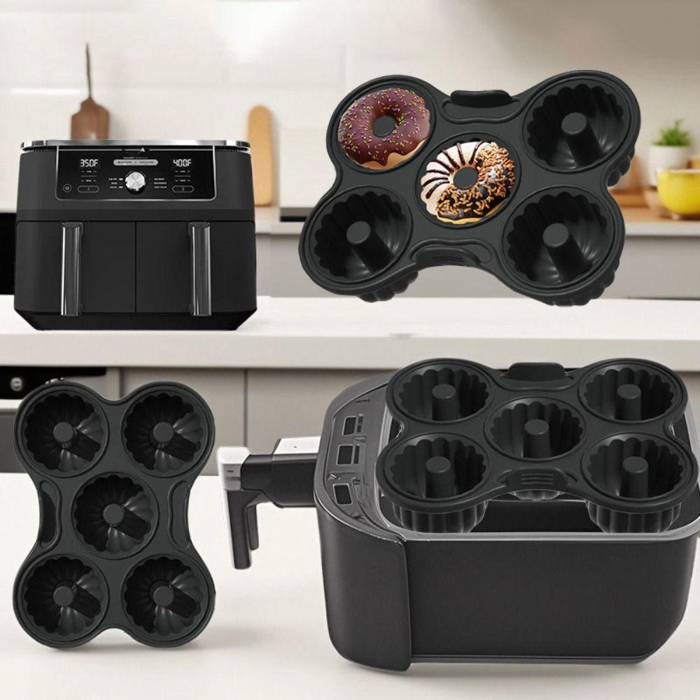 5 Hole Air Fryer Donut  Baking Pan No Stick Donut Making Tray Baling Tool Donut Mold  Home