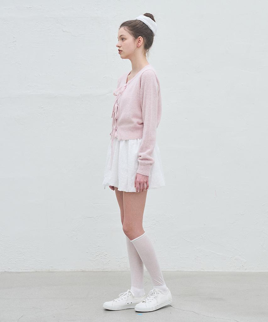 VEM.VER Pumpkin Cotton Mini Skirt_White