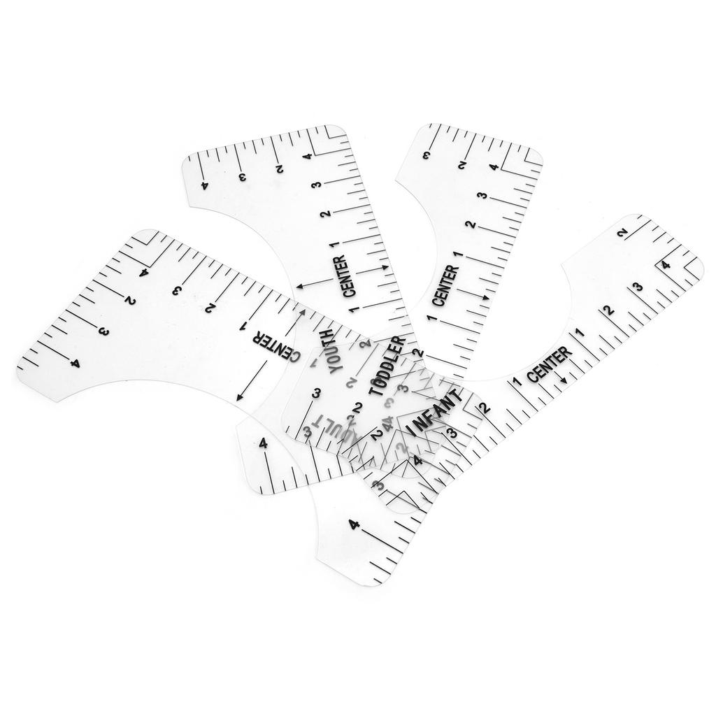 4PCS T-Shirt Ruler Guide Alignment Tool for Adult Youth Toddler Infant Garment Measuring Ruler
