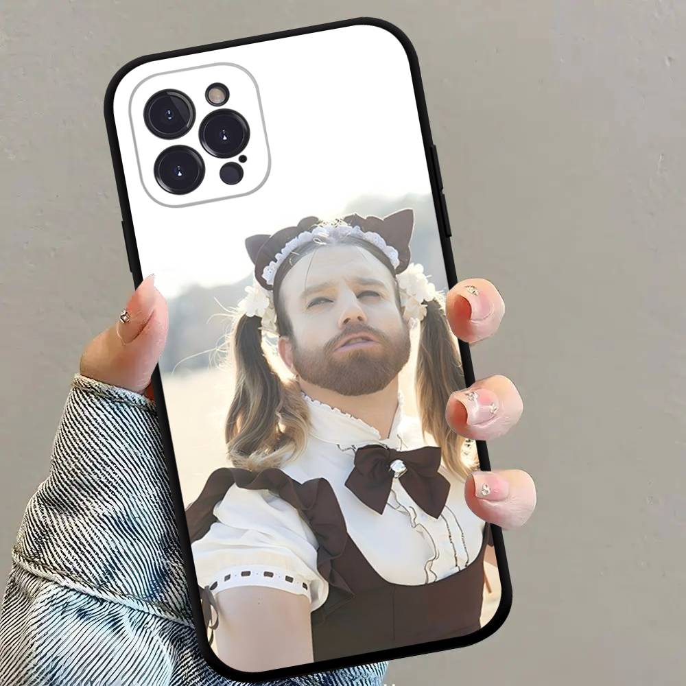 

Cartoon Spoof Bearded Man Loli Outfit Phone Case For iPhone 17 16 15 14 13 12 11 Pro Max Plus Mini Soft Silicone Black TPU iPhone 15