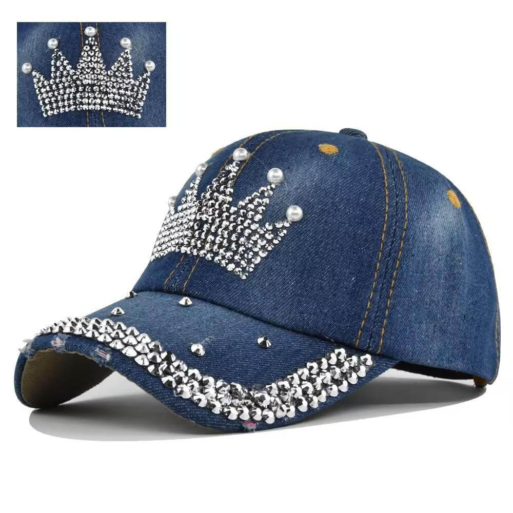 Șapcă de Baseball Femei Retro Street Coroană Mărgele Blugi Parasolar Șapcă de Baseball Feminină Outdoor Casual Pălării de Var Pentru Femei Vizor Solar