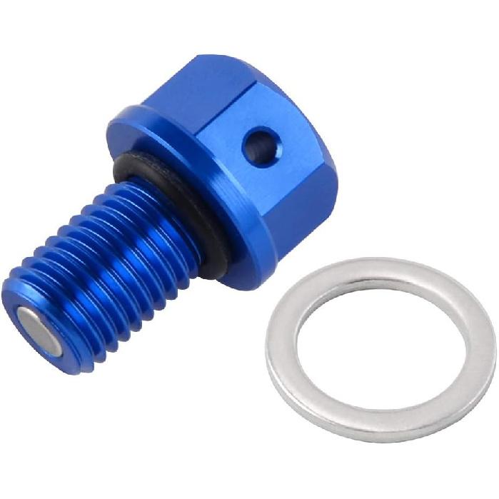 NICECNC Blue Magnetic Oil Drain Plug Screw Cap Compatible with Yamaha YZ125 2005-2023 YZ125X 2020-2023 YZ450F 2003-2009 2014-2023 YZ450FX 2016-2023