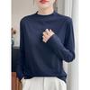 Nuovo Top Base Layer alla Moda Maglia Base T-shirt Collo Alto Maglione Lavorato a Maglia Leggero Stile Primavera/Autunno da Donna