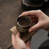 Handmade Stone Pottery Tea Cup Japanese Wabi Aesthetics Unique Texture Imperfection Coffee Dessert Cup Desk Decor