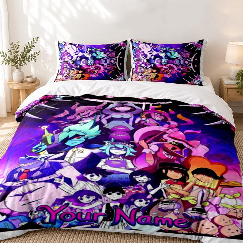 Omori Custom Name 3pc set Perfect for bedroom use Comfortable bedding set includes a duvet cover and two pillowcases Ideal birthday or Christ