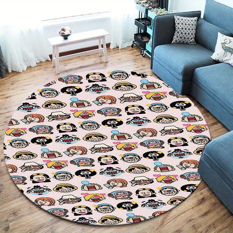 One Piece Round Area Rug Carpet Rug For Living Room Bedroom Sofa Playroom Decor Nonslip Floor Mat
