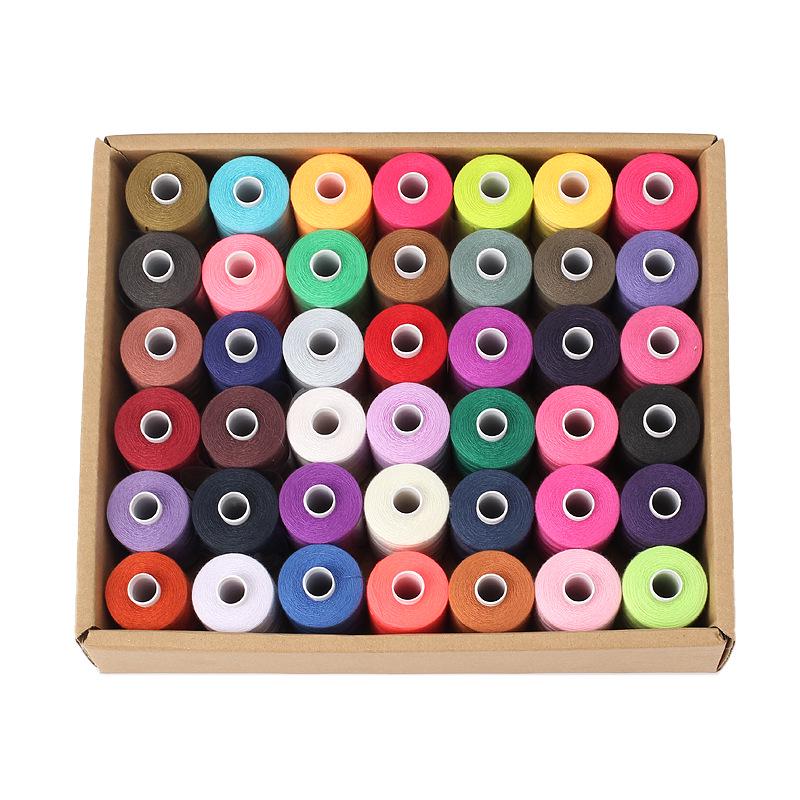 42-Spool Polyester Sewing Thread Set - 1000 Yards Each, Multicolored for Hand & Machine Sewing