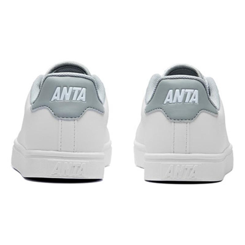 Anta Life Collection Slip-Resistant Cushioning Wear-Resistant Lightweight Low-Top Skateboard Shoes Men's White Gray Sneakers 91628004-5