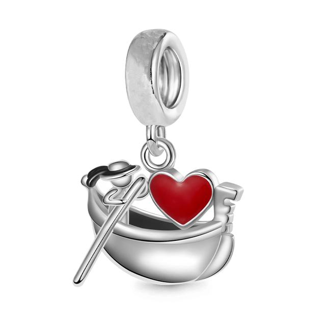 925 argent Sterling rouge coccinelle homard singe & Rose balancent breloque à perles Original mode Bracelet bijoux à bricoler soi-même cadeau