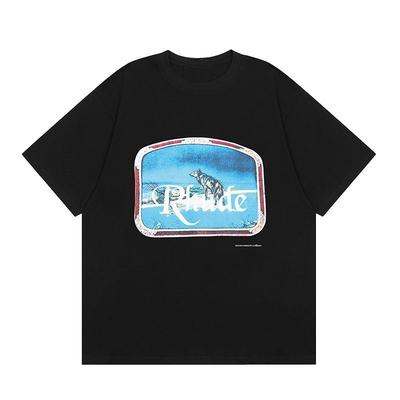 Rh Logo Ude Printed Shortsleeved Tshirt High Street American Street Fashion Brand Casual Tshirt For Unisex And Unisex